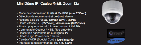 Caméra CCD 1/3’’, WDR, 600L, spéciale intégration SCB3020